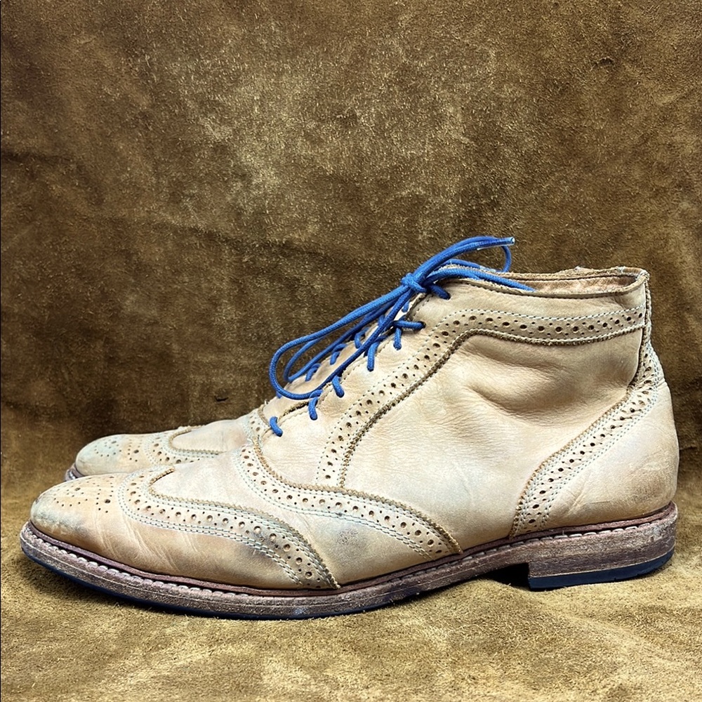 Brooks Brothers Soft Natural Tone Leather Wingtip Boots
